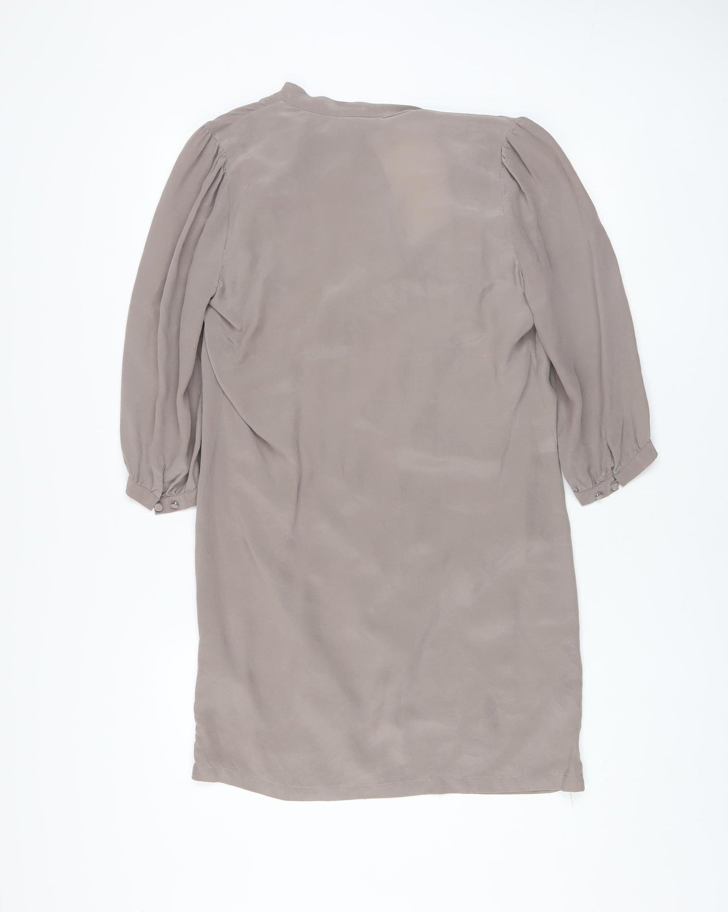 Warehouse Women’s Beige Silk Cowl Neck Shift Dress UK 12