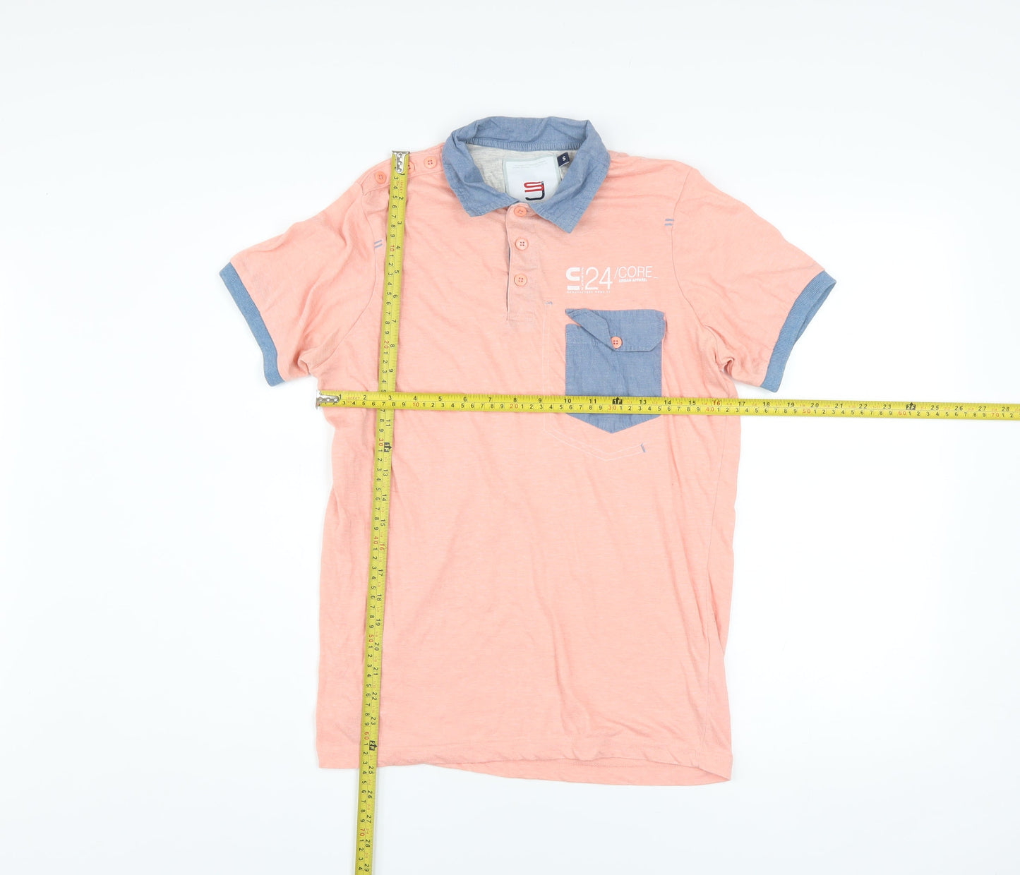 Smith & Jones Men's Pink Short Sleeve Polo Shirt Size S