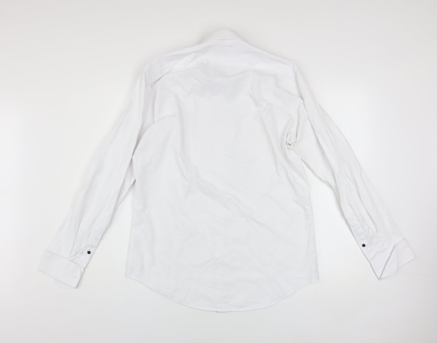 White Label Men’s White Slim Fit Long Sleeve Button-Up Shirt Size 16