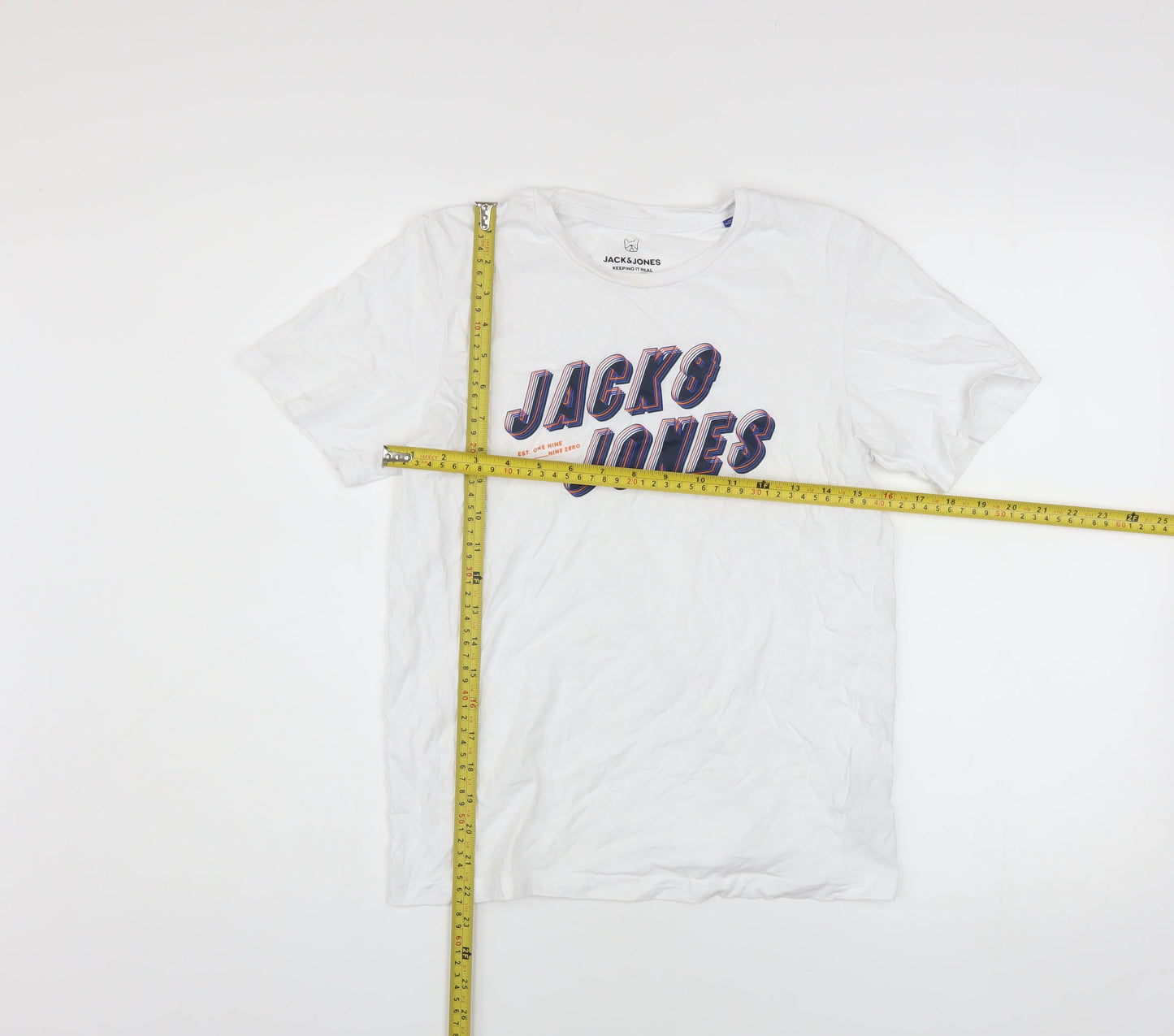 Jack & Jones Boys White Graphic Logo T-Shirt Size 14 Years