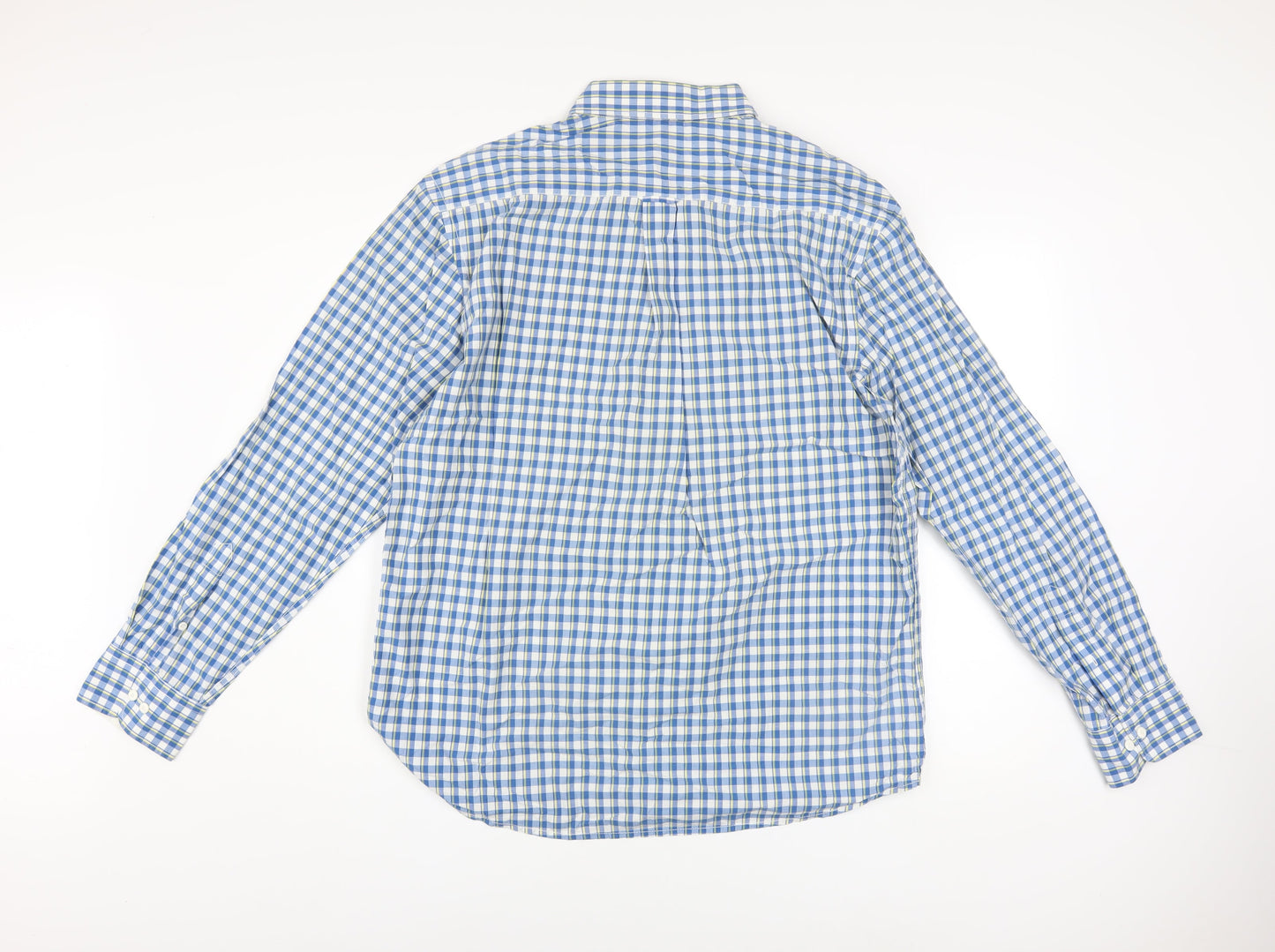 U.S. Polo Assn. Men's Blue Check Tailored Fit Cotton Long Sleeve Shirt XL