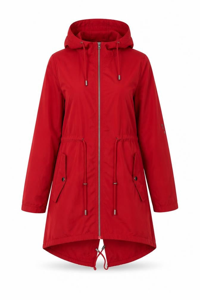 Atmosphere Women's Red Parka Jacket Hooded Lightweight S