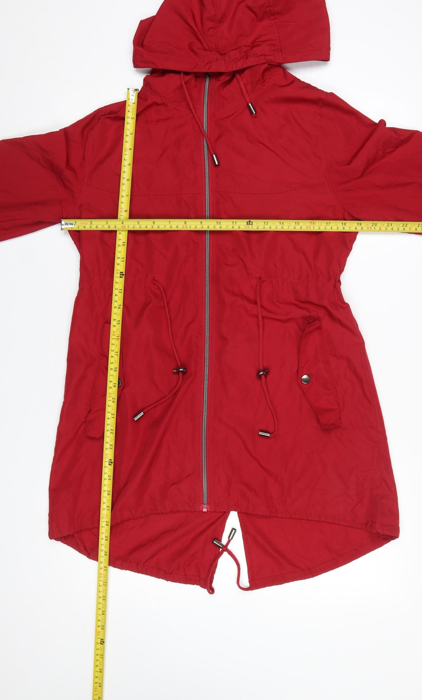 Atmosphere Women's Red Parka Jacket Hooded Lightweight S