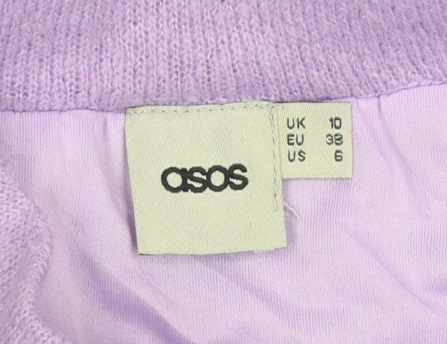 ASOS Womens Purple Knit A-Line Skirt Size 10 Boho Style