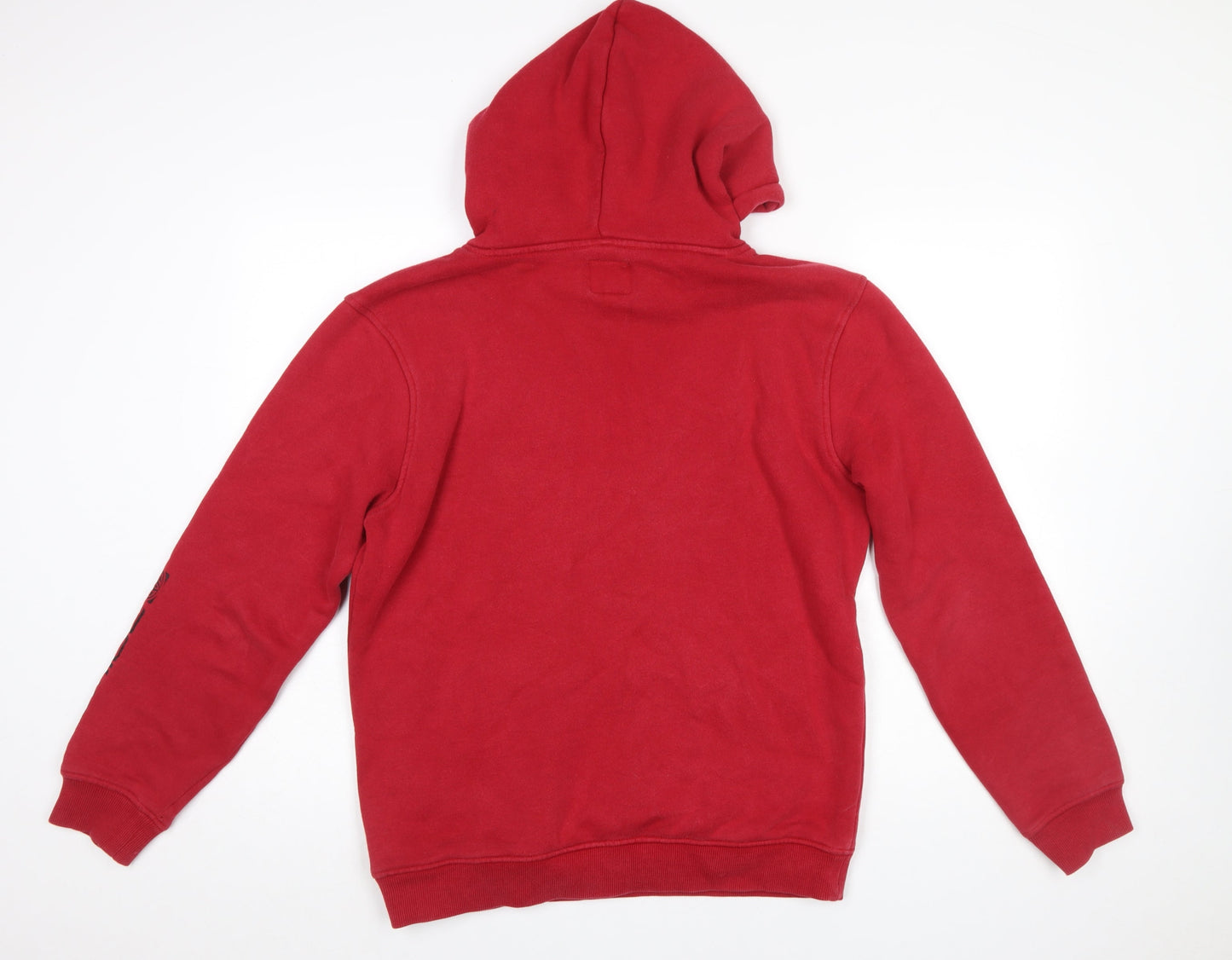 Animal Men's Red Pullover Hoodie Small Fleece Cotton Blend