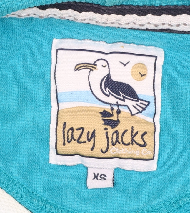 Lazy Jacks Men's Blue Pullover Hoodie XS Nautical Graphic Cotton