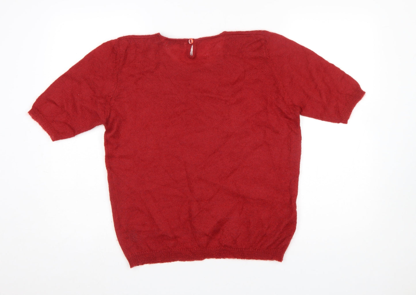 Austin Reed Women Red Mohair Blend Short Sleeve Jumper Size 12