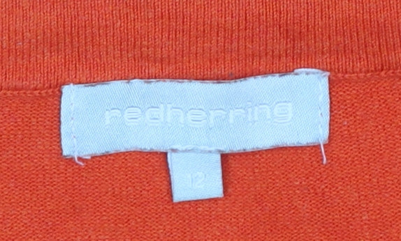 Red Herring Women’s Orange Brown Black Knit Jumper Dress Size 12