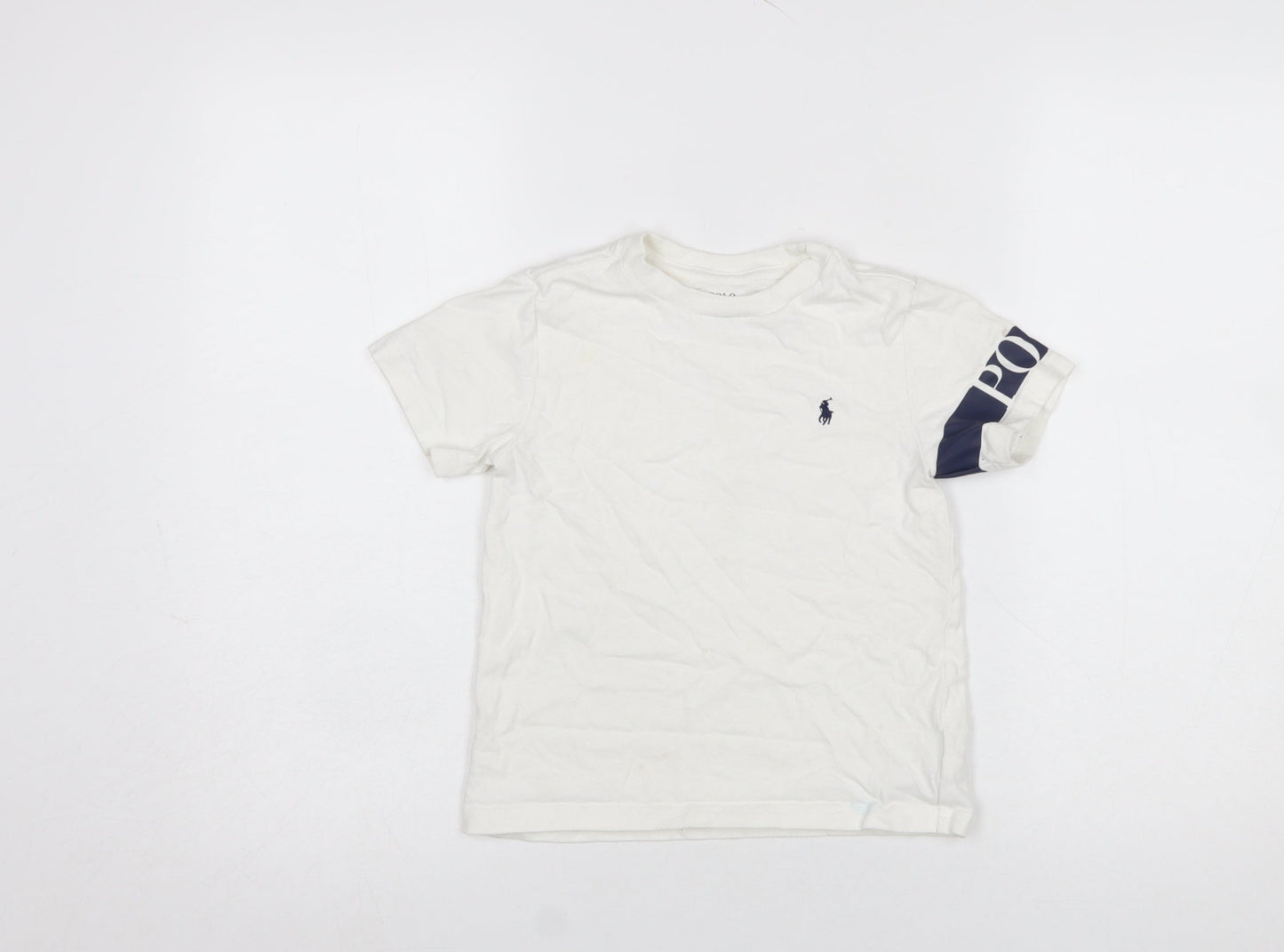 Ralph Lauren Boys White Logo Cotton Short Sleeve T-Shirt 4 Years