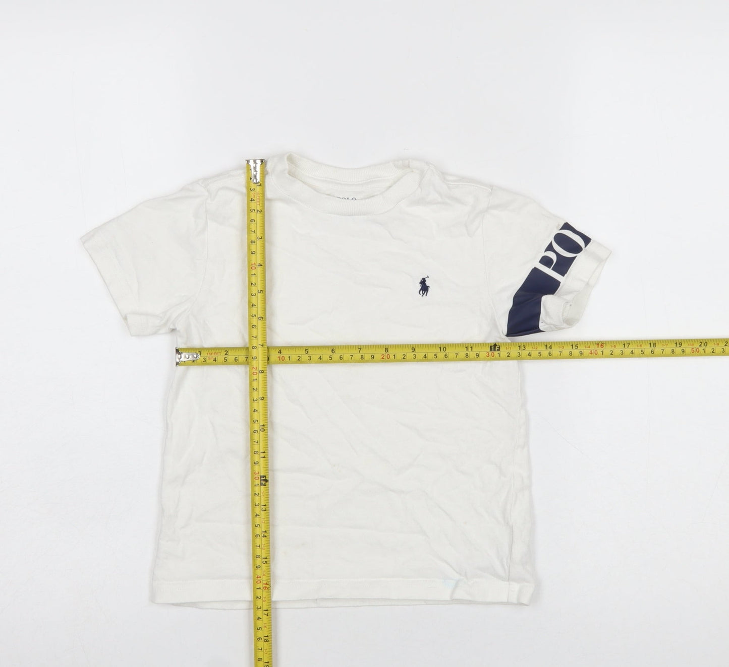 Ralph Lauren Boys White Logo Cotton Short Sleeve T-Shirt 4 Years