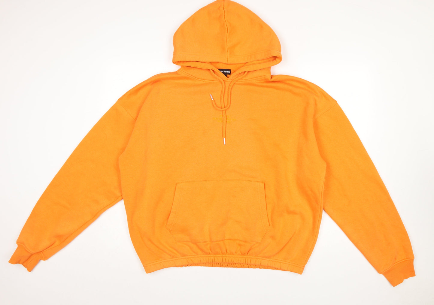 PrettyLittleThing Women's Orange Pullover Hoodie Size M Cotton Blend