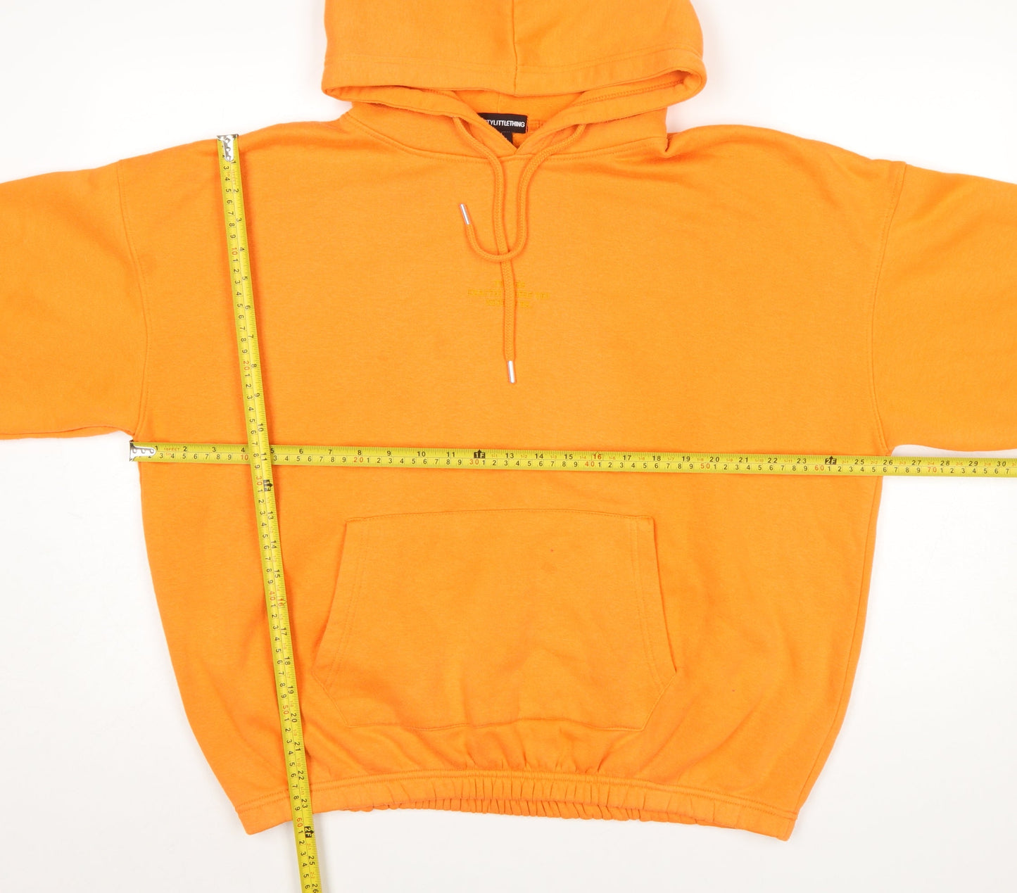 PrettyLittleThing Women's Orange Pullover Hoodie Size M Cotton Blend