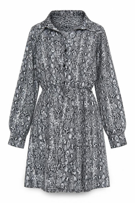 Emily & Me Women’s Grey Animal Print Shirt Dress Size 8