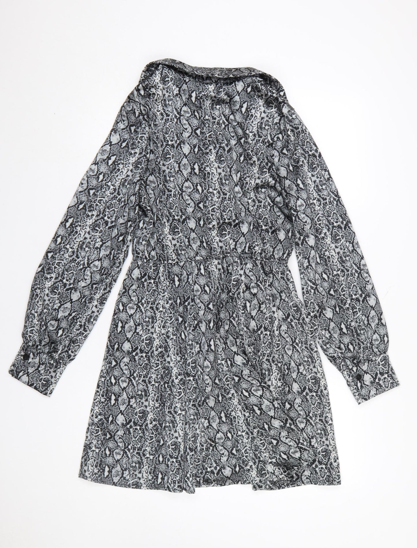 Emily & Me Women’s Grey Animal Print Shirt Dress Size 8