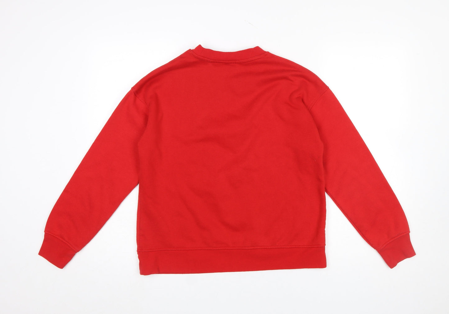 Disney Womens Red XS Minnie Mouse Crew Neck Pullover Sweatshirt