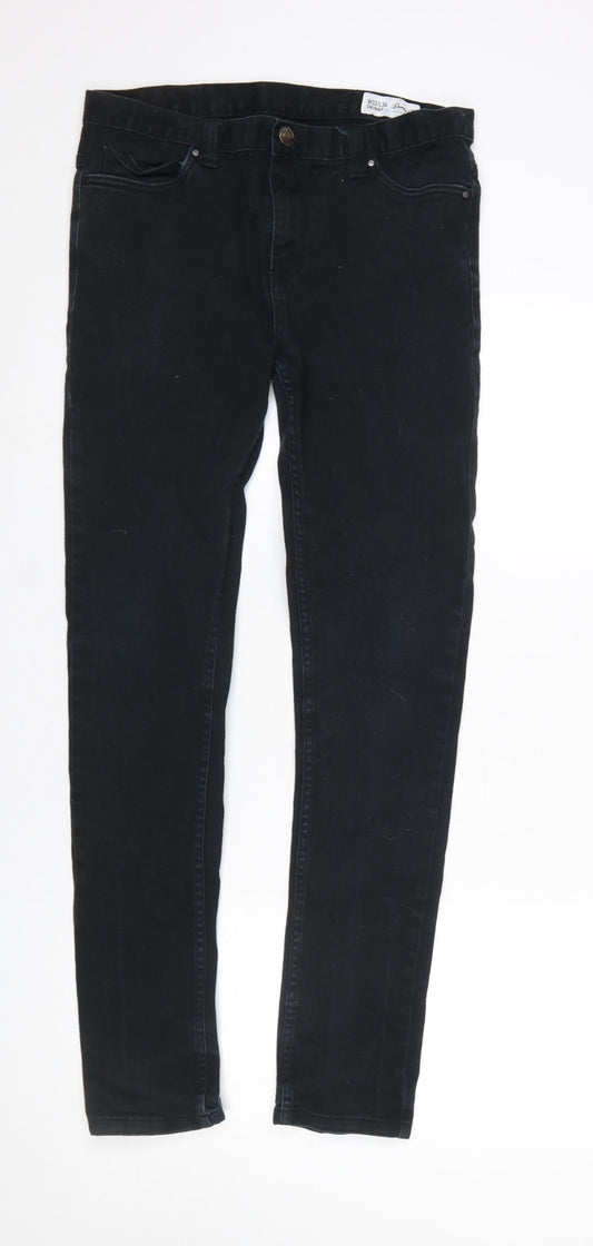 Denim Co. Men's Black Skinny Jeans W32 L34 Cotton Stretch