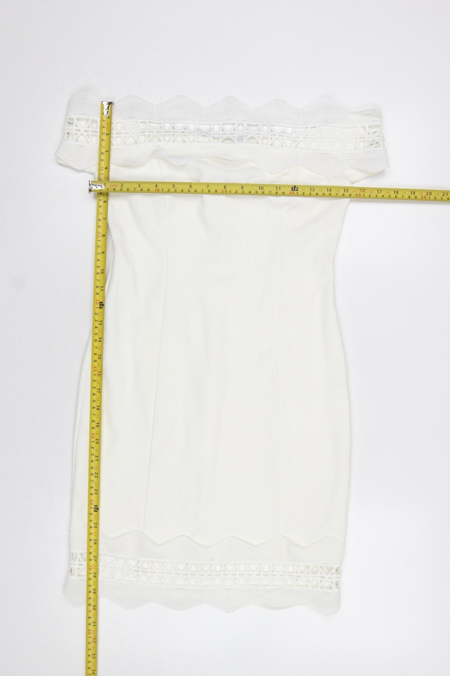 River Island Women's White Off-Shoulder Bodycon Dress Size 10
