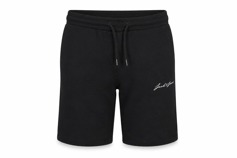 Jack & Jones Boys Black Sweat Shorts Size 152 Drawstring Waist Cotton Blend