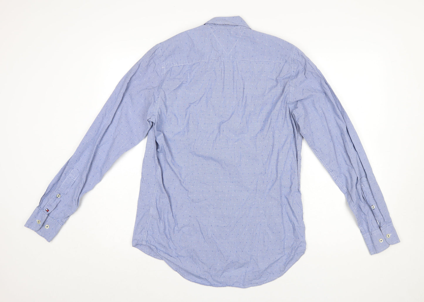 Tommy Hilfiger Men's Blue Slim Fit Button-Down Long Sleeve Shirt M