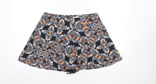Miss Selfridge Womens Multicoloured Floral Culotte Shorts Size 14