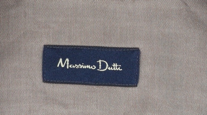 Massimo Dutti Men's Brown Striped Button-Up Shirt Size M Long Sleeve