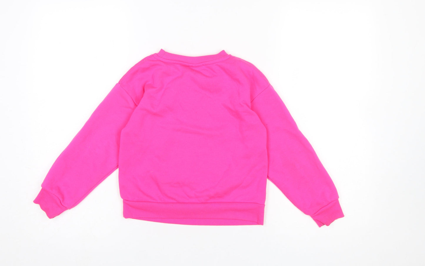 Primark Girls Barbie Pink Graphic Print Fleece Sweatshirt 6-7 Years