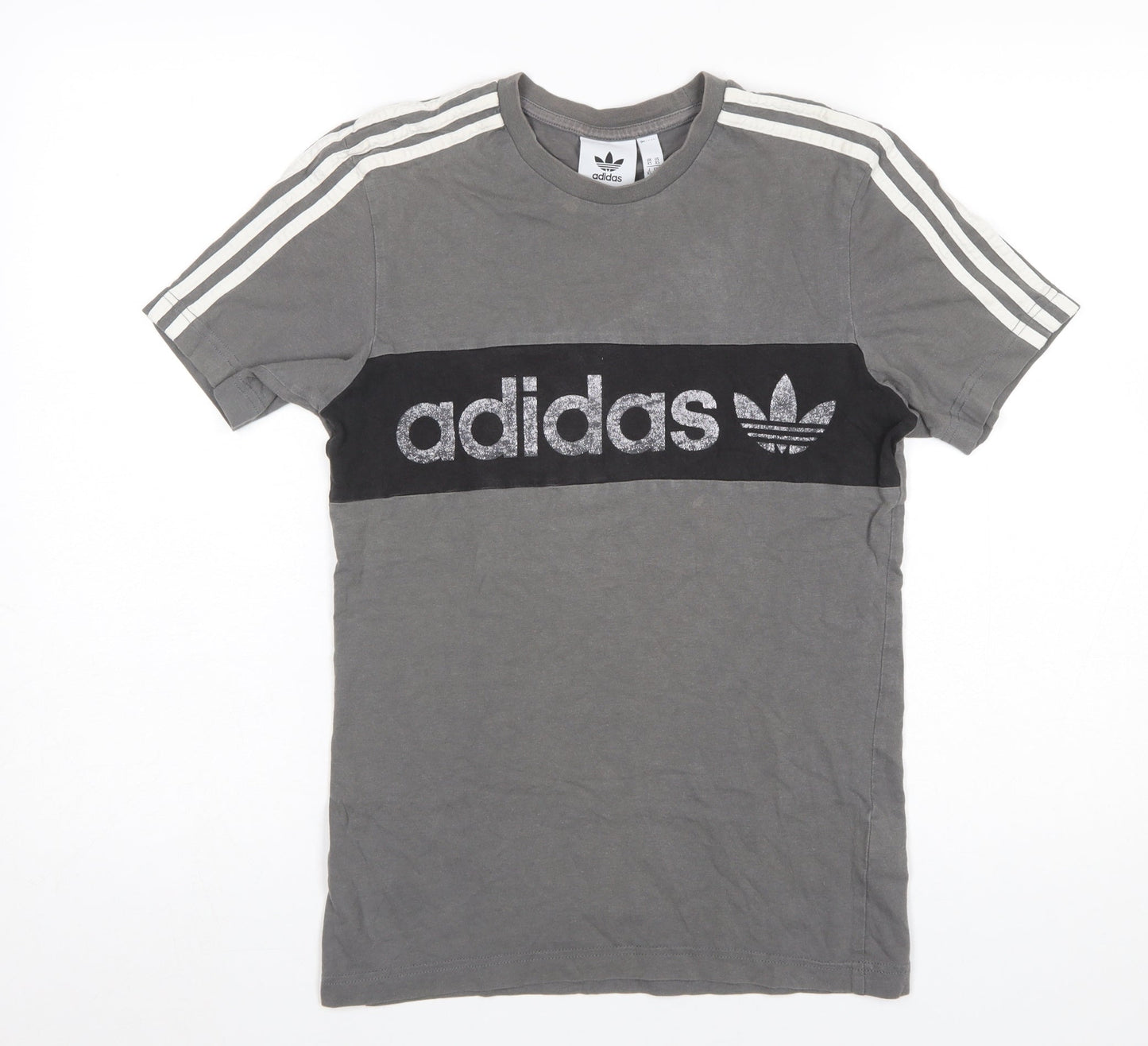 adidas Men's Grey XS Short Sleeve Sports Logo T-Shirt