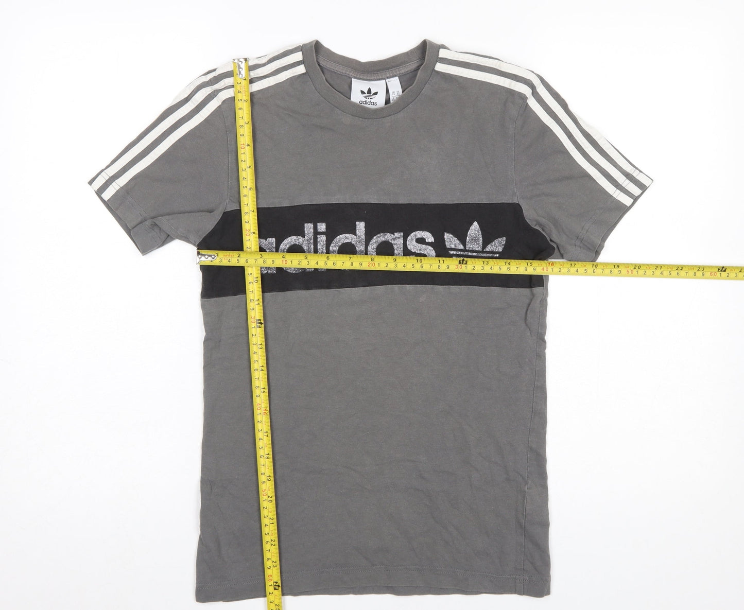 adidas Men's Grey XS Short Sleeve Sports Logo T-Shirt