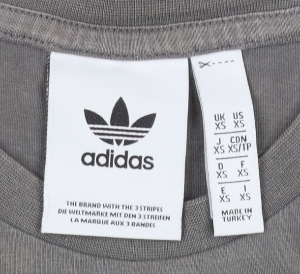 adidas Men's Grey XS Short Sleeve Sports Logo T-Shirt