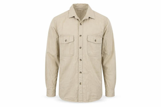 ASOS DESIGN Men's Beige Cotton Button-Up Shirt Size S Long Sleeve