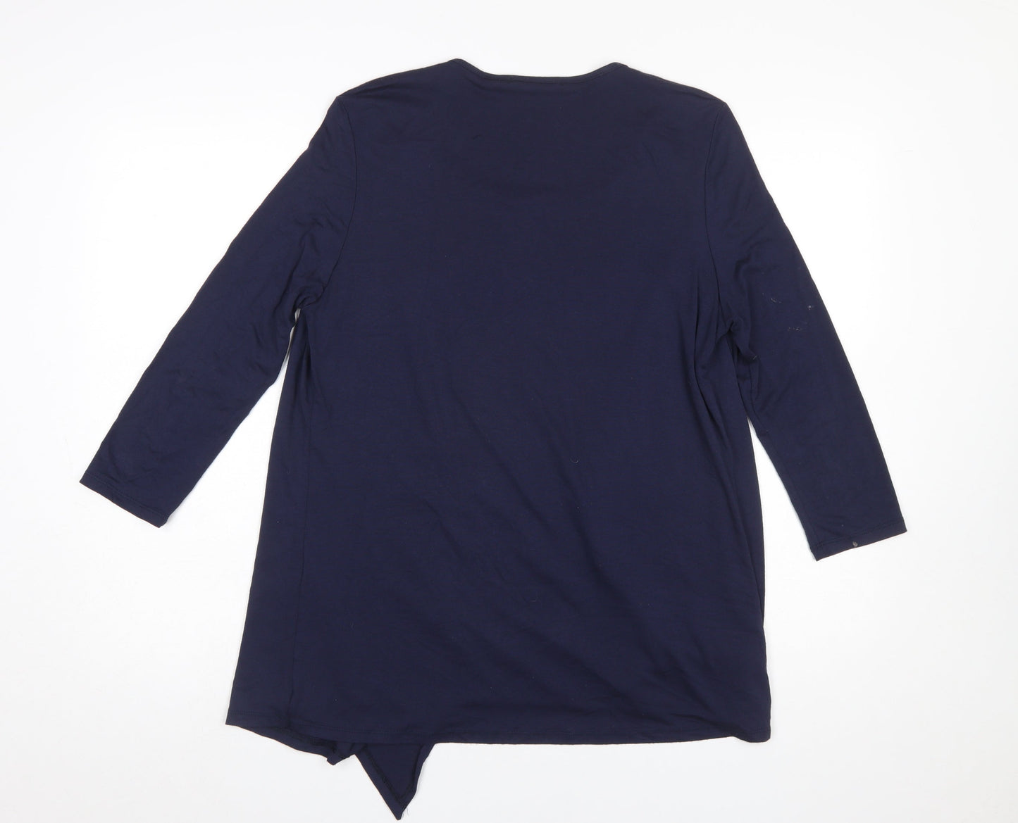 Punt Roma Women's Blue Paisley Tunic Blouse Size S 3/4 Sleeve