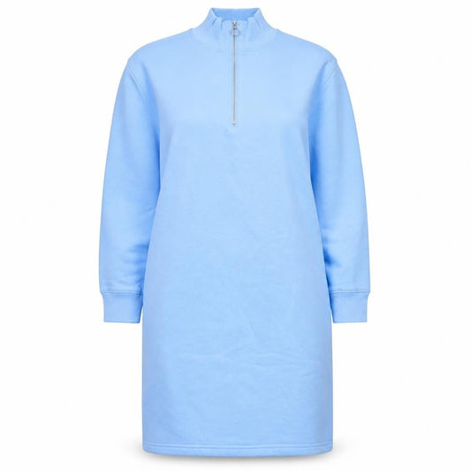 Marks & Spencer Women Blue Size 14 T-Shirt Dress with Zip Neck