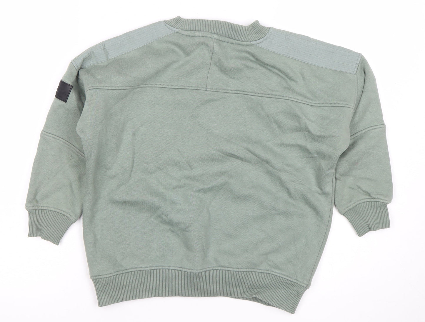 Next Boys Green Pullover Sweatshirt 7 Years Cotton Blend Casual Top