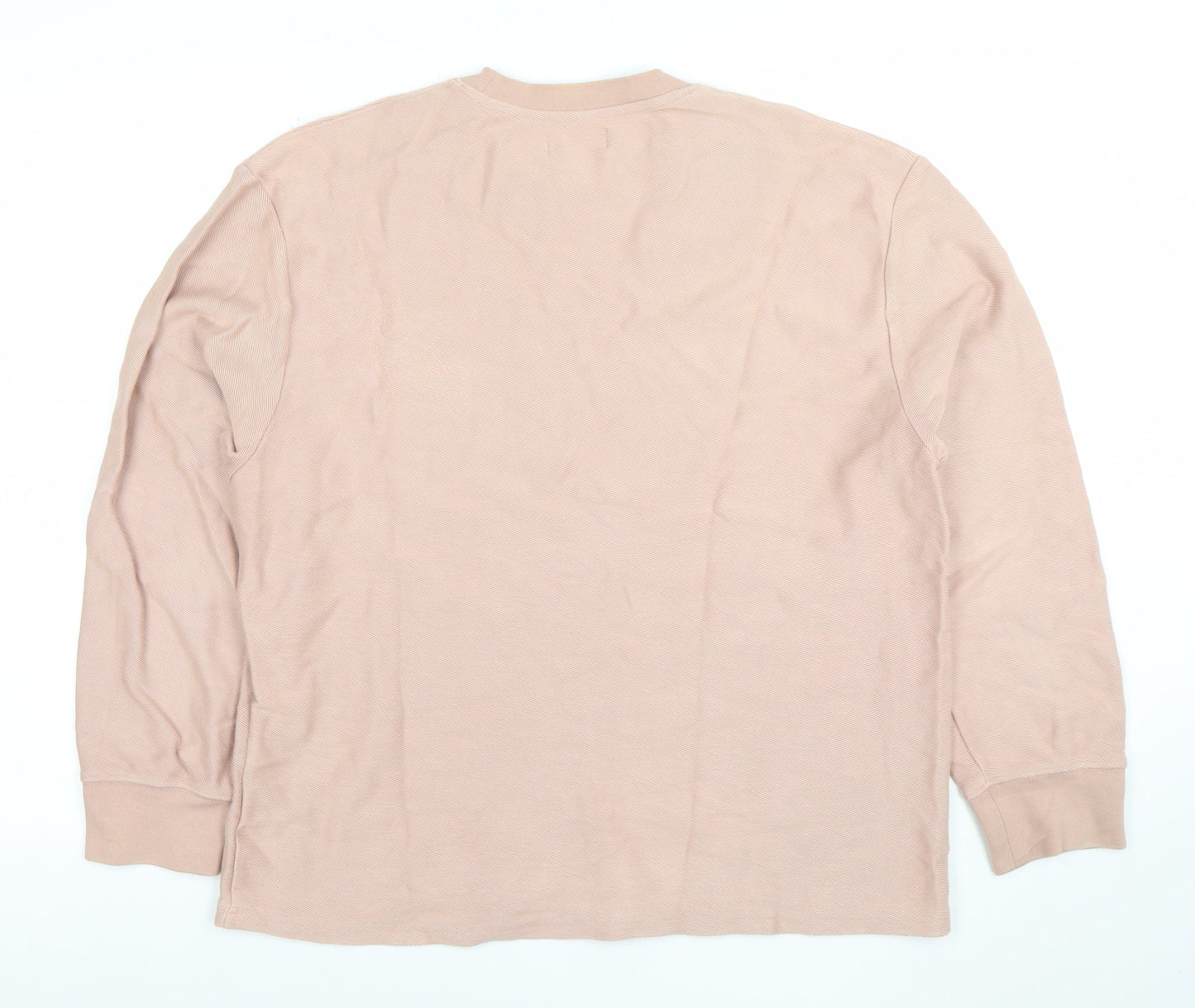 Topman Men's Beige Cotton Long Sleeve Pullover Sweatshirt M