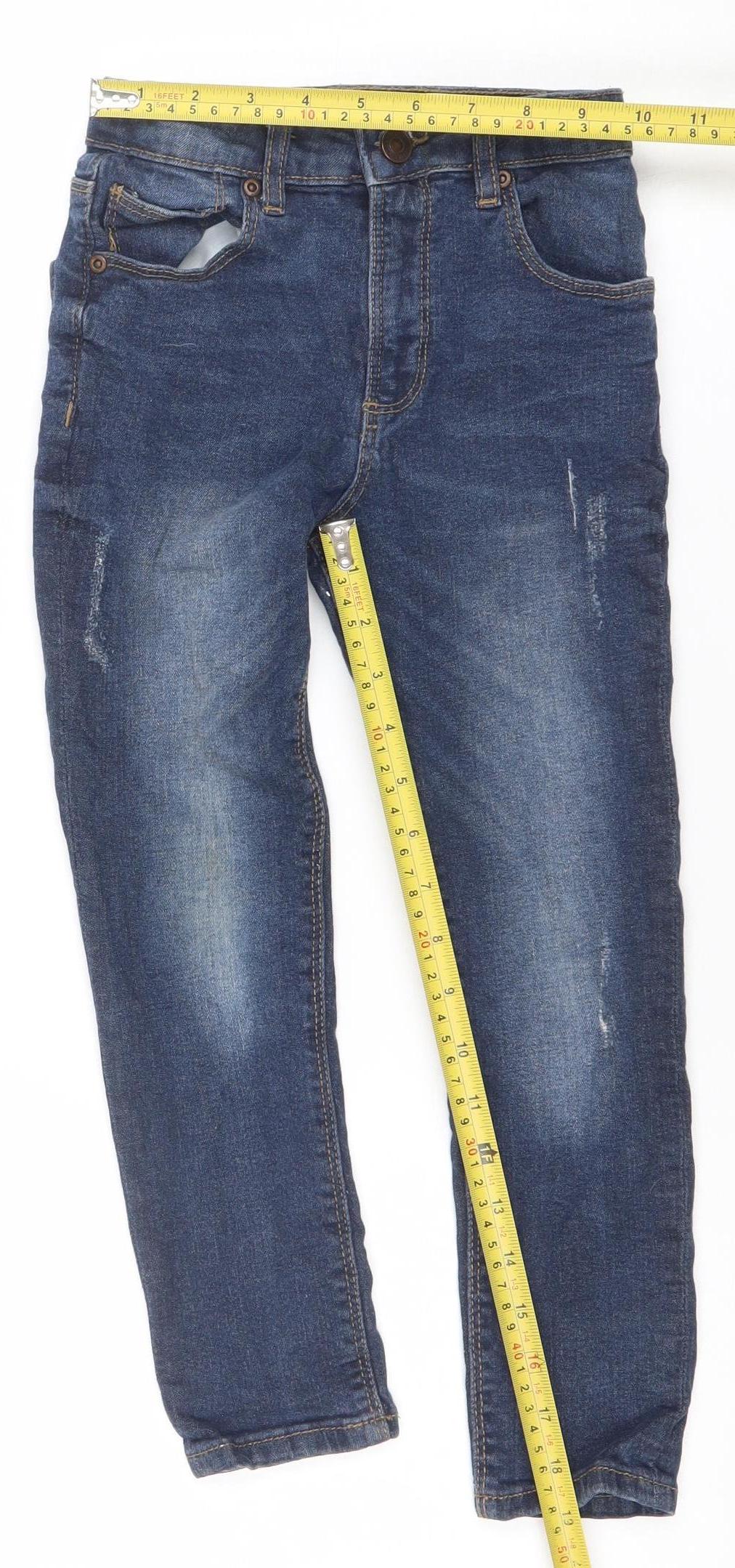 River Island Girls Blue Skinny Jeans Age 7Y Stretch Denim
