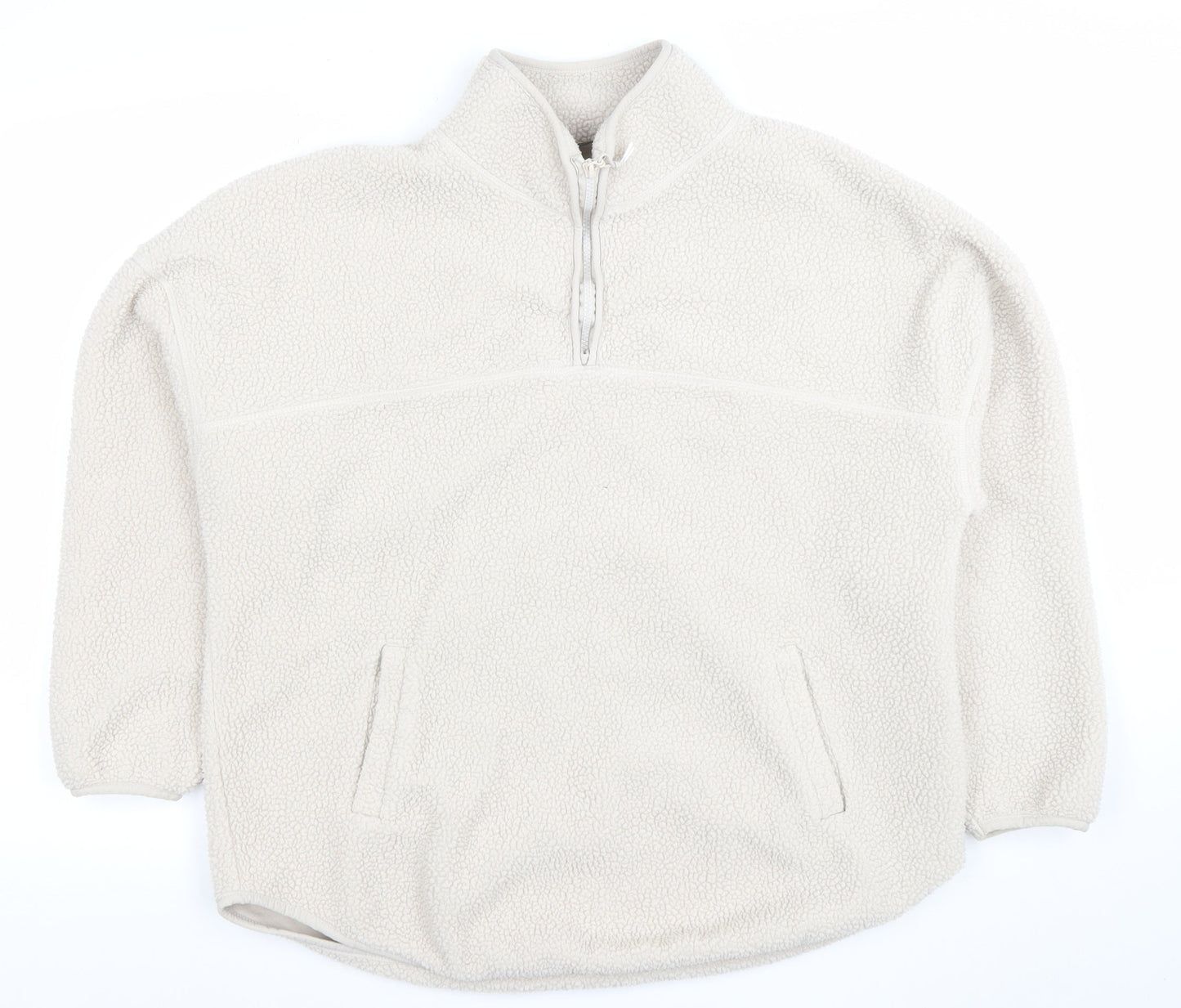 Dunnes Stores Women Beige 1/2 Zip Fleece Sweatshirt Medium