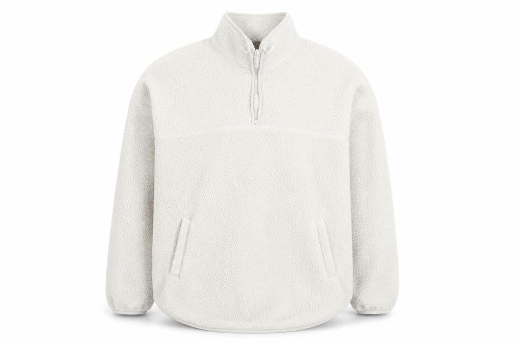 Dunnes Women Beige 1/2 Zip Fleece Sweatshirt Medium