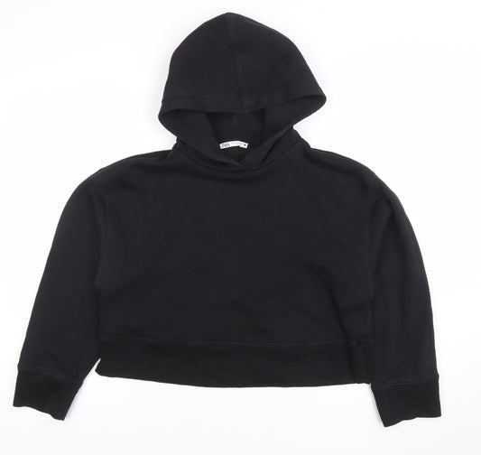 Zara Women's Black Small Pullover Hoodie Sweatshirt