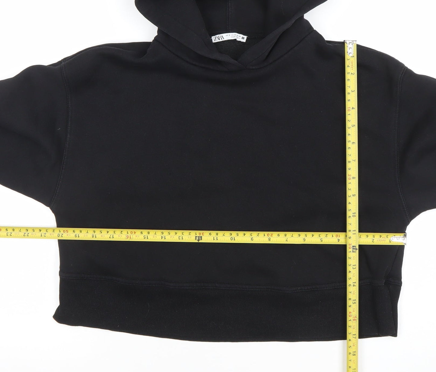 Zara Women's Black Small Pullover Hoodie Sweatshirt
