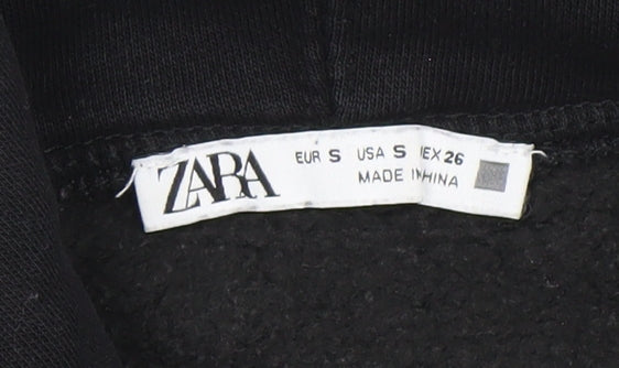 Zara Women's Black Small Pullover Hoodie Sweatshirt