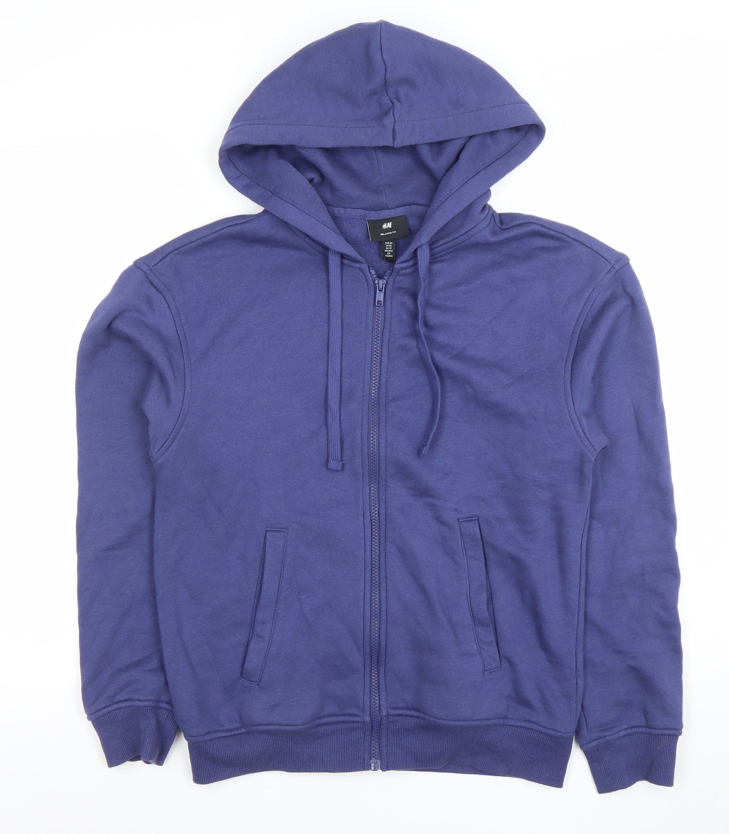 H&M Men's Blue XS Full Zip Relaxed Fit Hoodie Sweatshirt