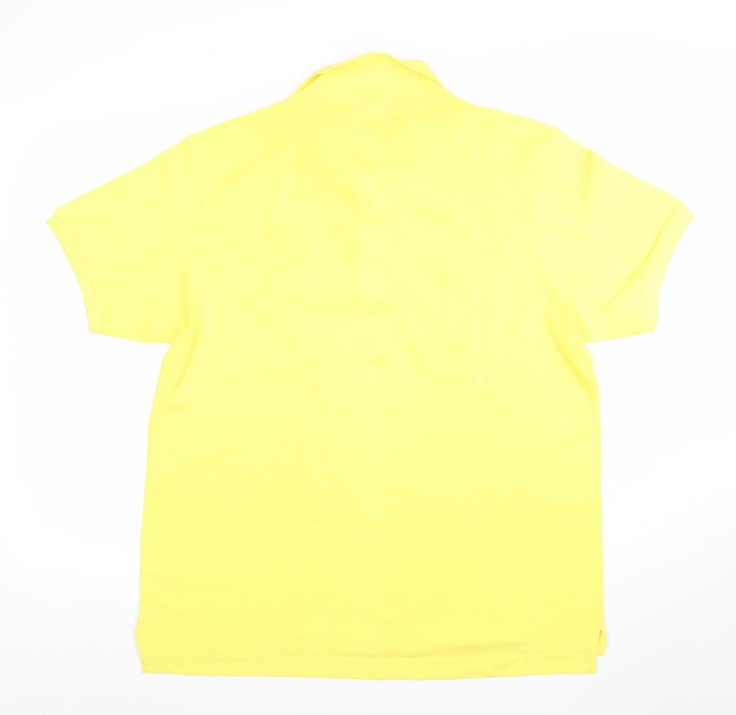 Industrialize Men's Yellow Cotton Polo Shirt Size L Classic Fit
