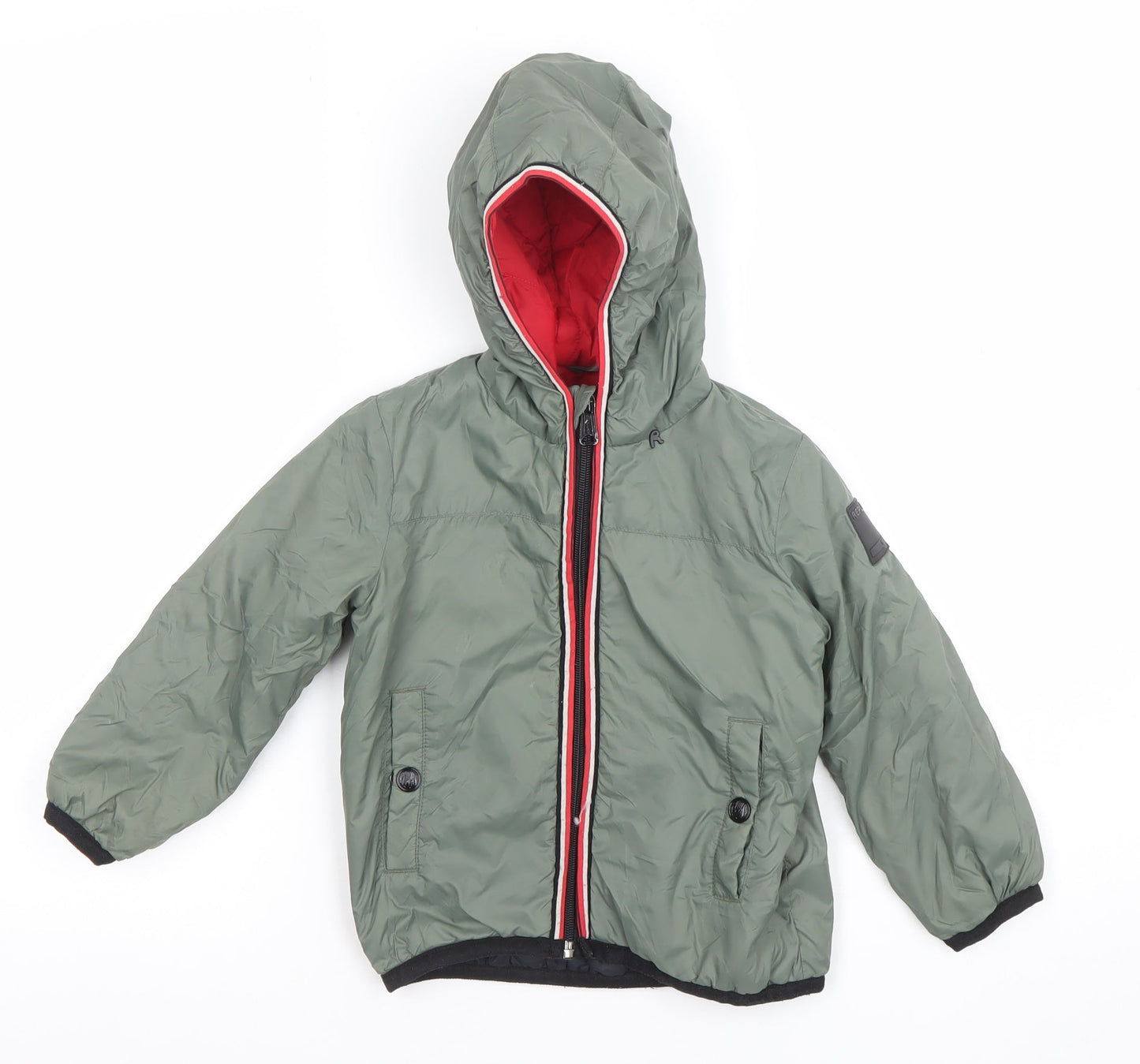 Replay Boys Green Hooded Puffer Jacket 18 Months Lined Winter Coat