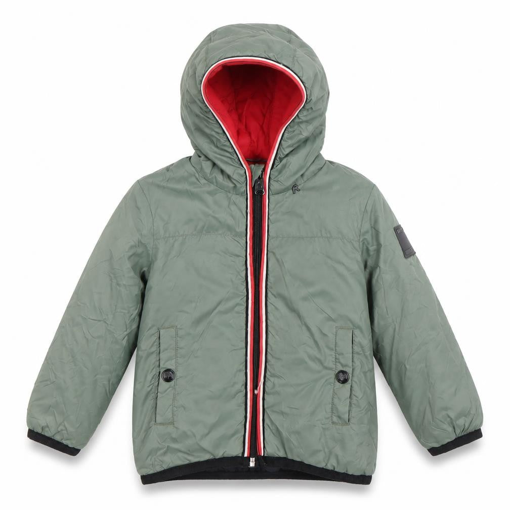 Replay Boys Green Hooded Puffer Jacket 18 Months Lined Winter Coat