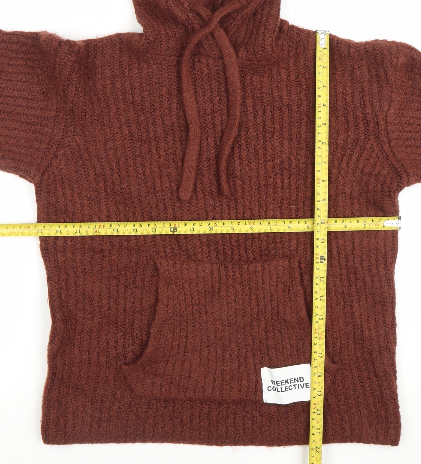 ASOS Women’s Brown Hooded Chunky-Knit Pullover Jumper Size 8