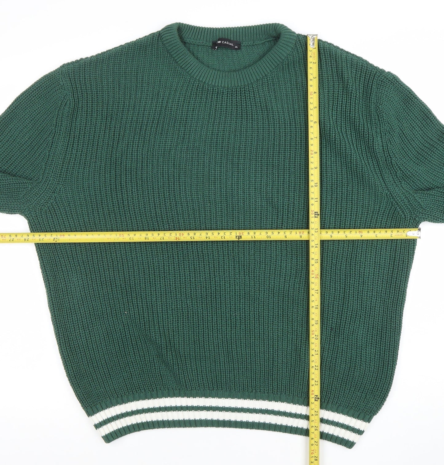LCW Casual Women Green Chunky-Knit Acrylic Jumper XL