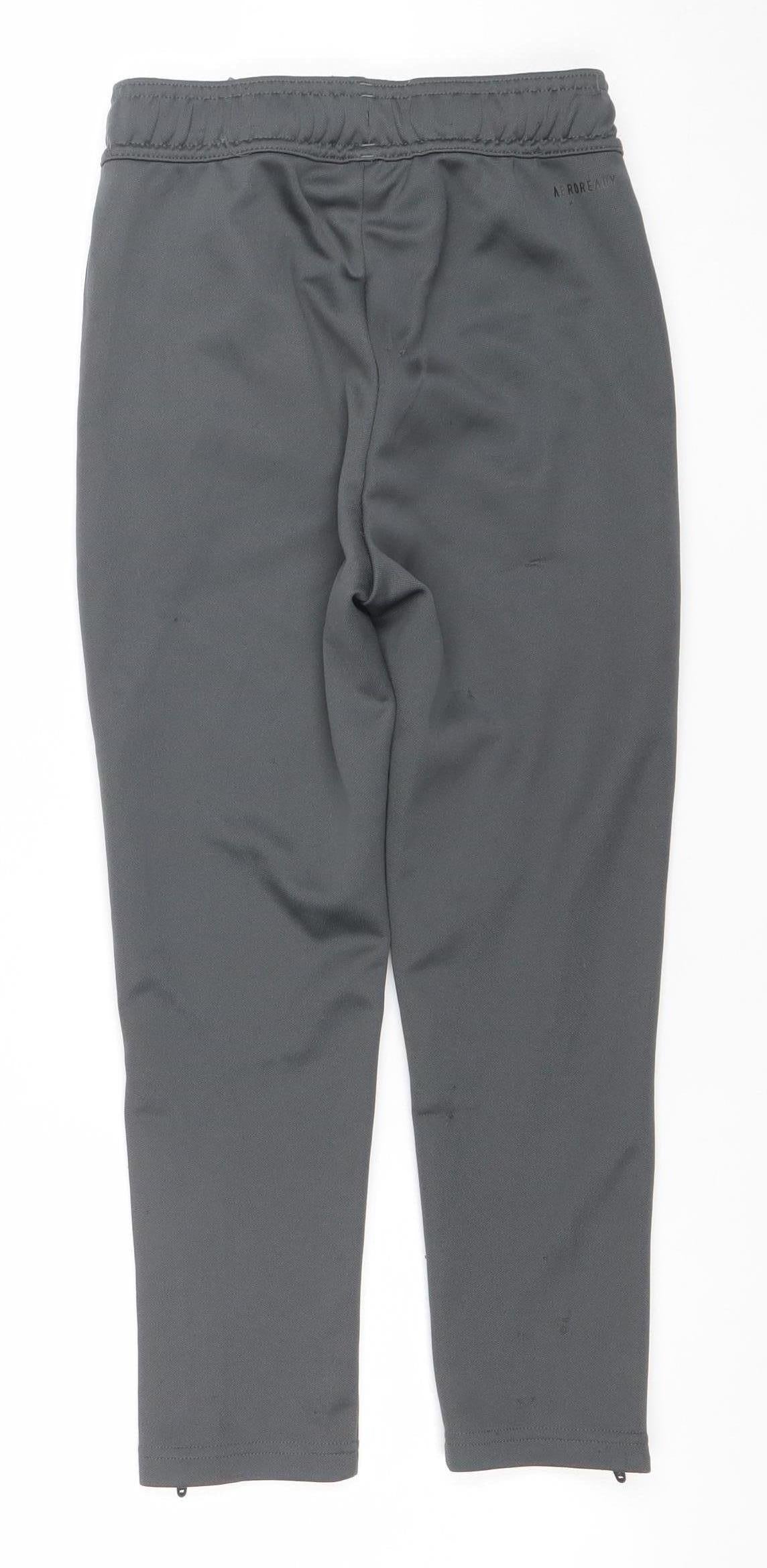 adidas Boys Grey 7-8 Years Athletic Activewear Training Joggers