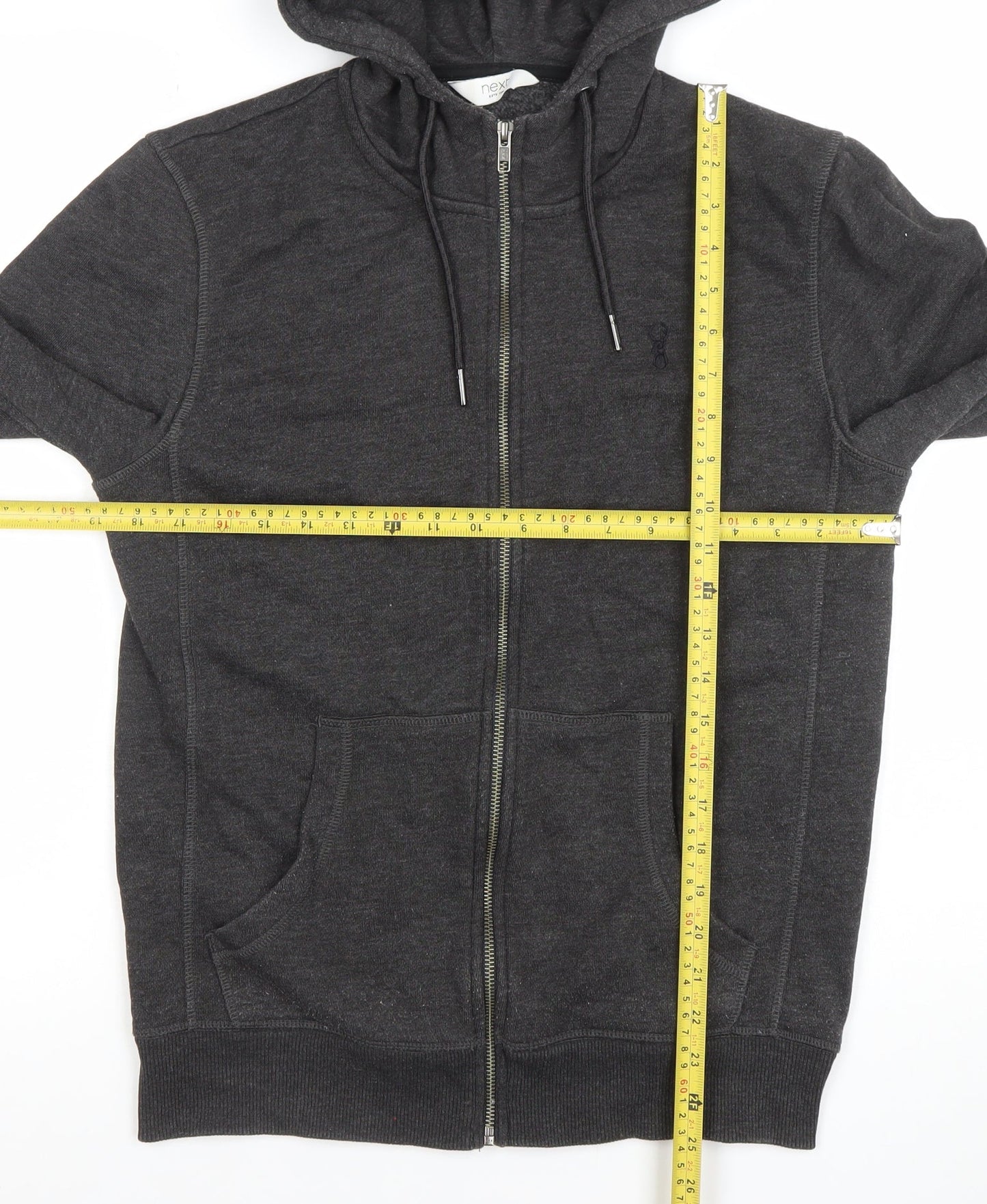 Next Men's Grey Full Zip Hoodie Size S Regular Fit