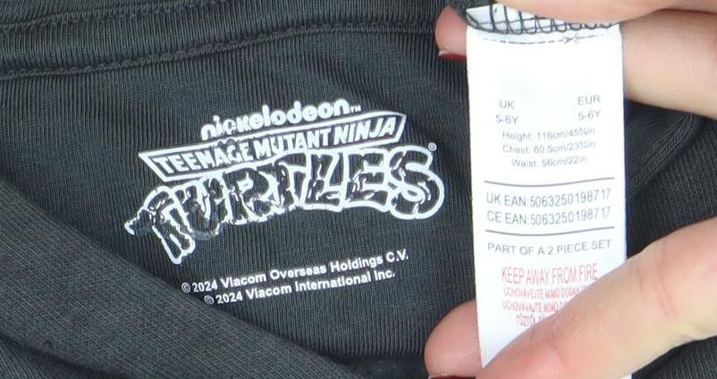 Nickelodeon Teenage Mutant Ninja Turtles Boys Black Hoodie 5-6 Years Pullover