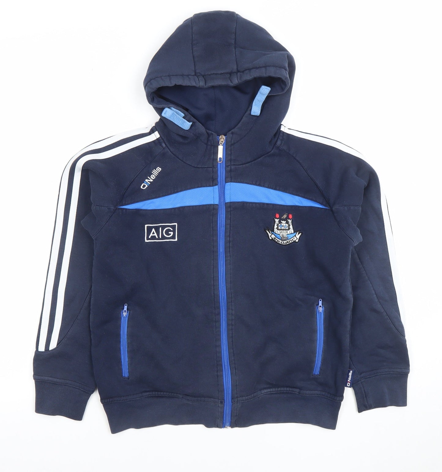 O’Neills Boys Navy Blue Full Zip Hoodie 9/10 Years Dublin GAA Sports Top